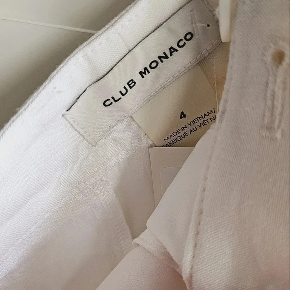 🥝HOST PICK🥝 Club Monaco Off White Wide Leg Trousers Pants Linen Blend Size  M - Picture 6 of 14
